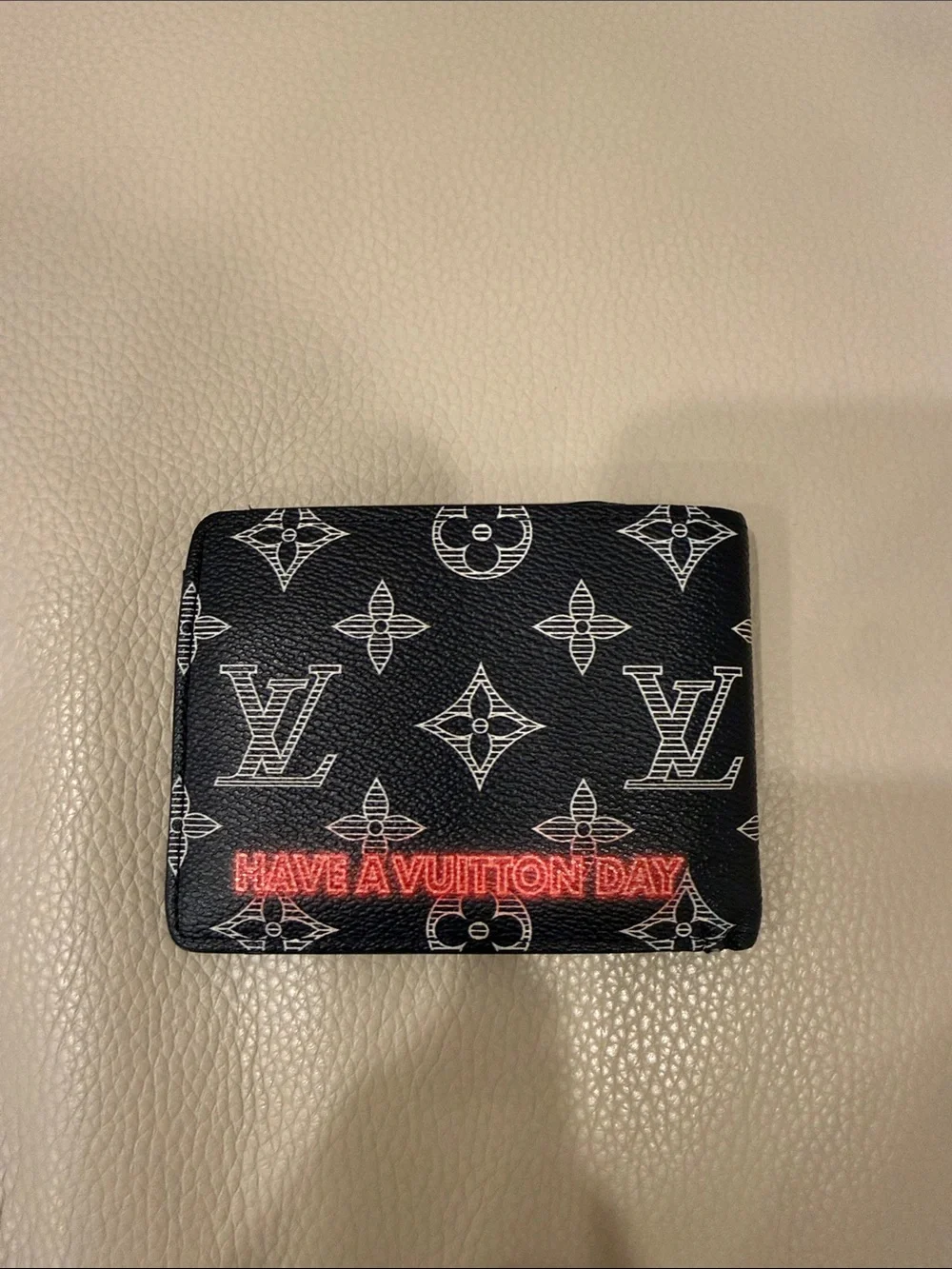 Louis Vuitton Black Monogram LV Initials Multiple Wallet